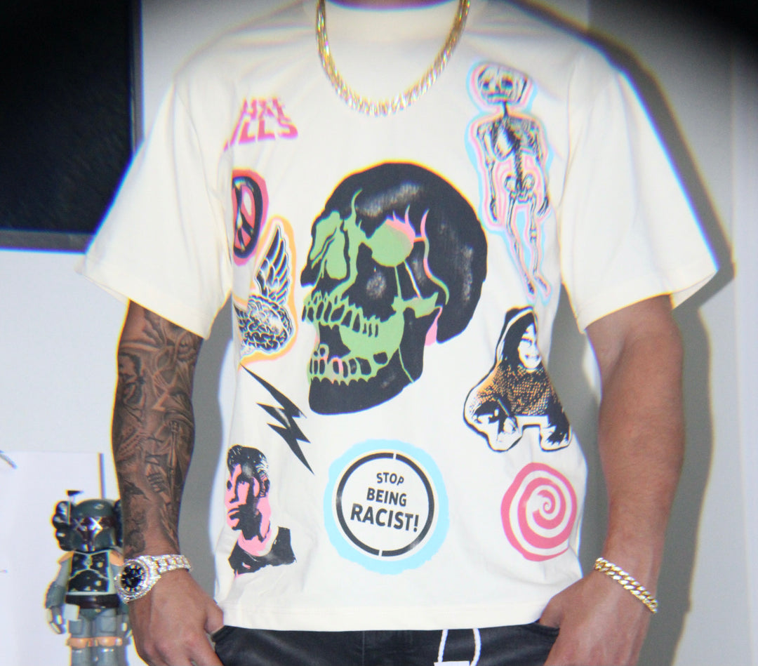 Global Flame Graphic Tee – Cream