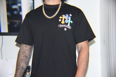 Smiley Cross Heavyweight Tee – Black