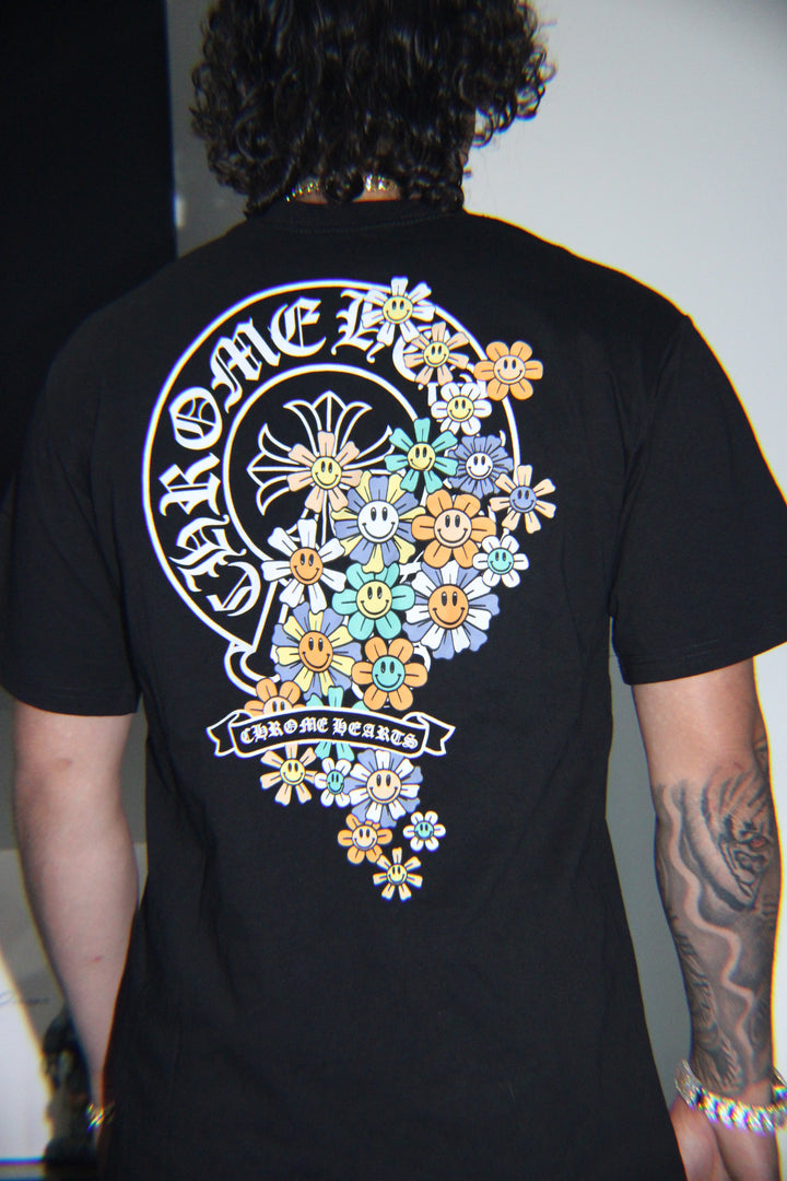 Smiley Cross Heavyweight Tee – Black
