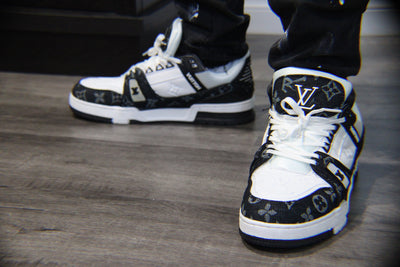 Monogram Court Low – Black/White
