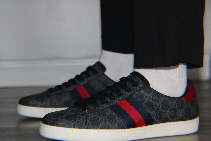 Blue and Red Low Cut Sneakers