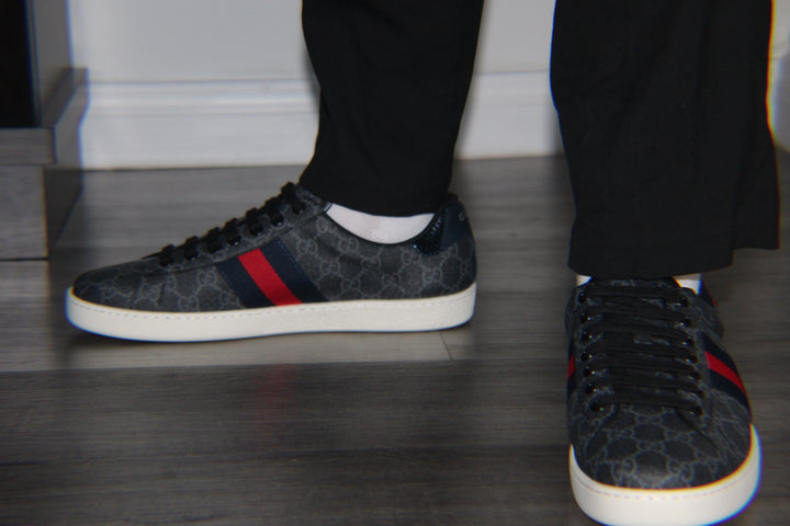 Blue and Red Low Cut Sneakers