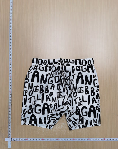 Black and White Text Shorts